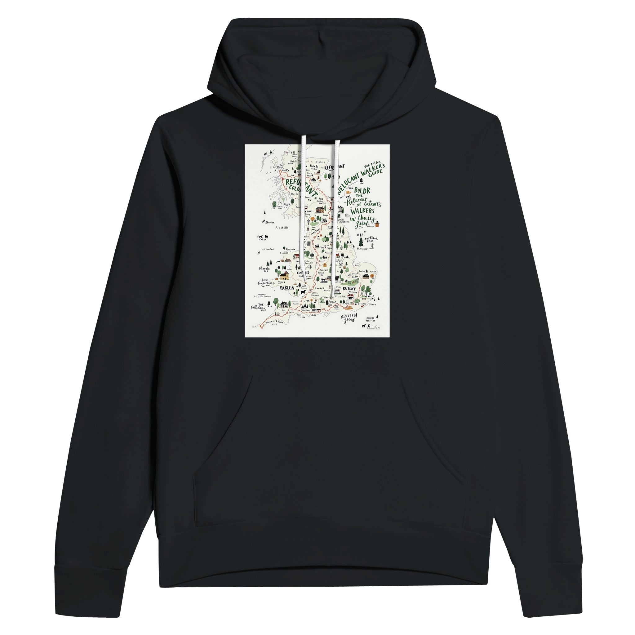 The Reluctant Walker's Guide Dog Walking Countryside Hoodie UK Gift - Wild Thread Co
