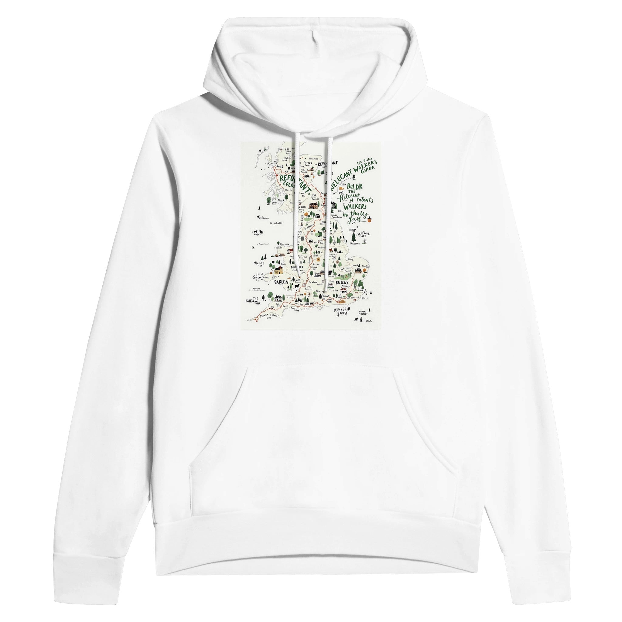 The Reluctant Walker's Guide Dog Walking Countryside Hoodie UK Gift - Wild Thread Co