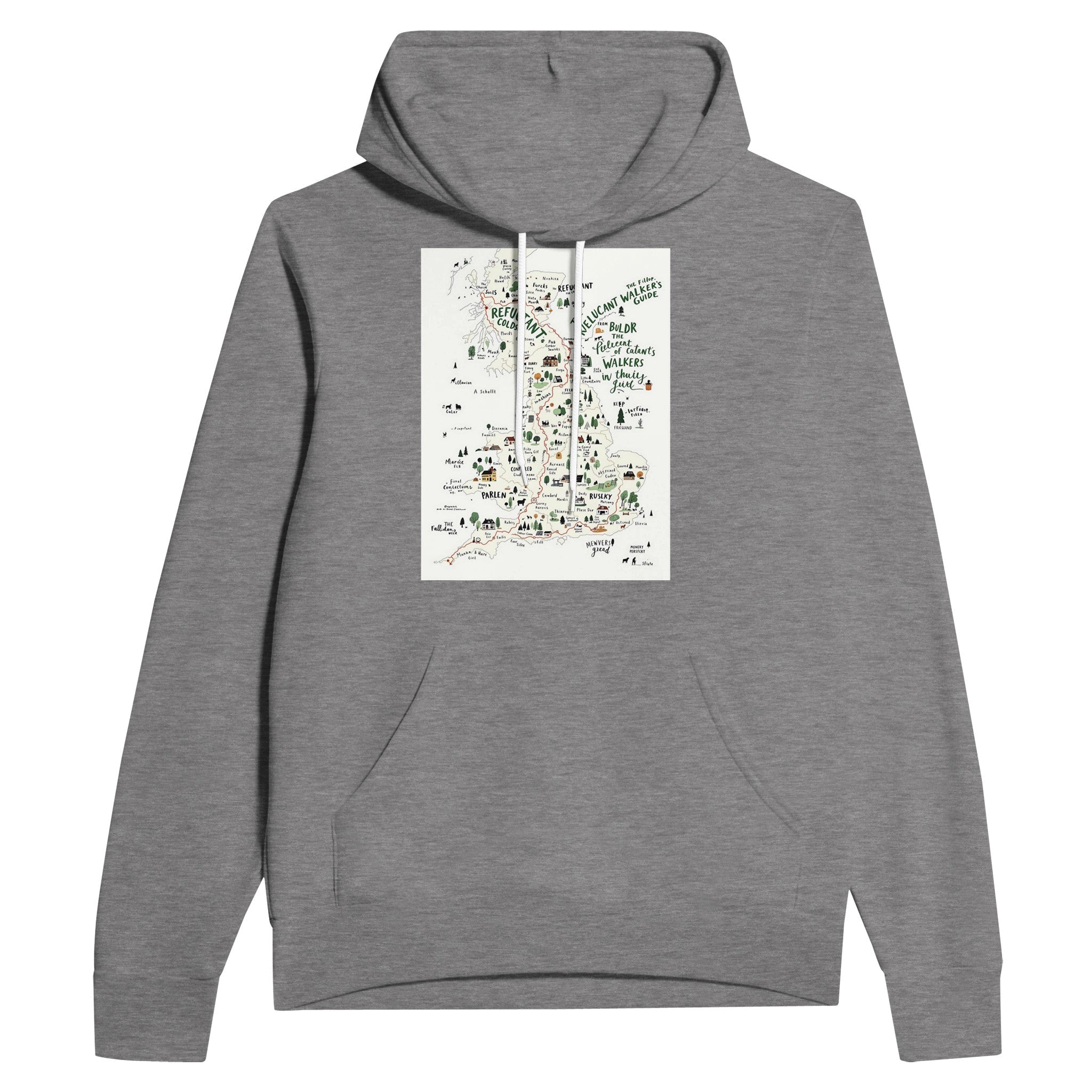 The Reluctant Walker's Guide Dog Walking Countryside Hoodie UK Gift - Wild Thread Co