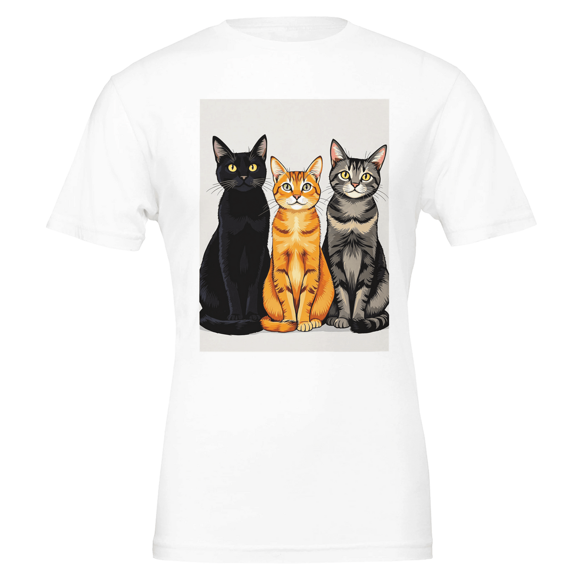 Three Cats In A Row T-Shirt | Unique Gift UK - Wild Thread Co