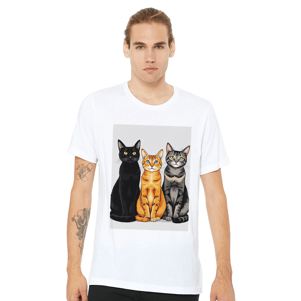 Three Cats In A Row T-Shirt | Unique Gift UK - Wild Thread Co