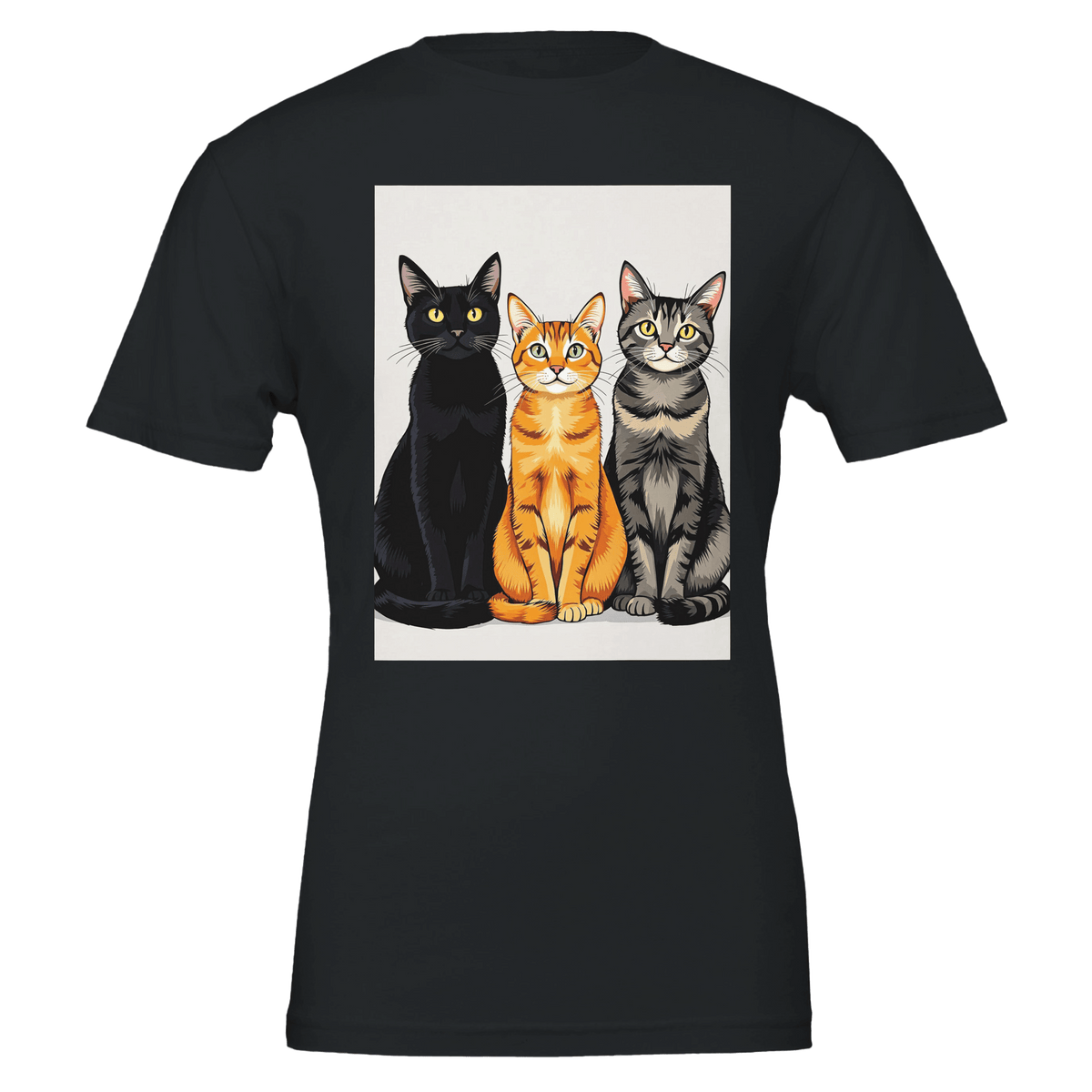 Three Cats In A Row T-Shirt | Unique Gift UK - Wild Thread Co