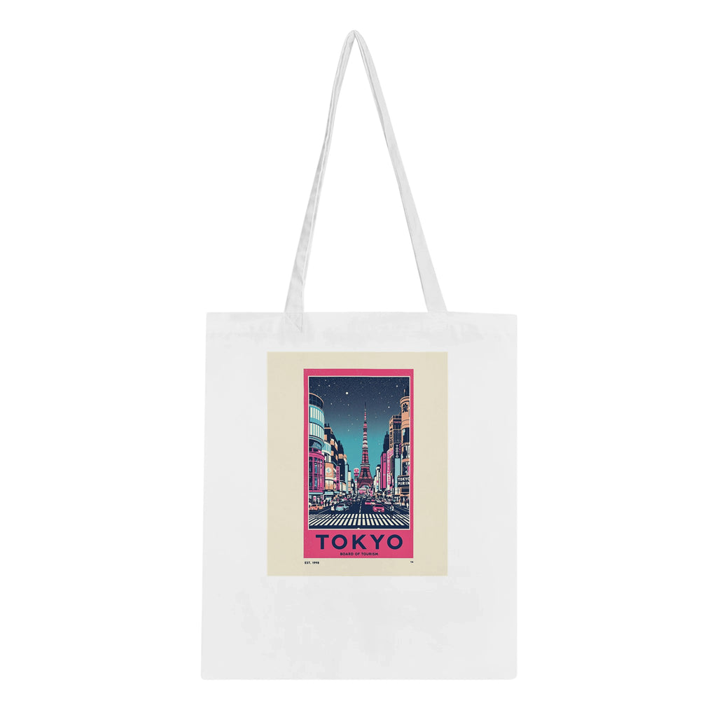 Tokyo Vintage Travel Tote Bag Cotton Shopper UK — Tote Bag | Wild Thread Co UK