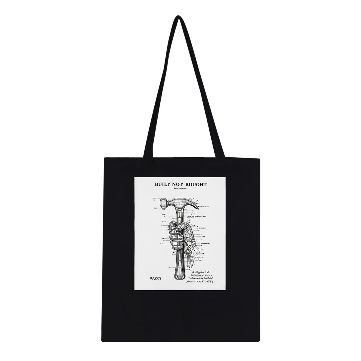 Tradesperson Built Not Bought Tote Bag Cotton Shopper UK - Wild Thread Co
