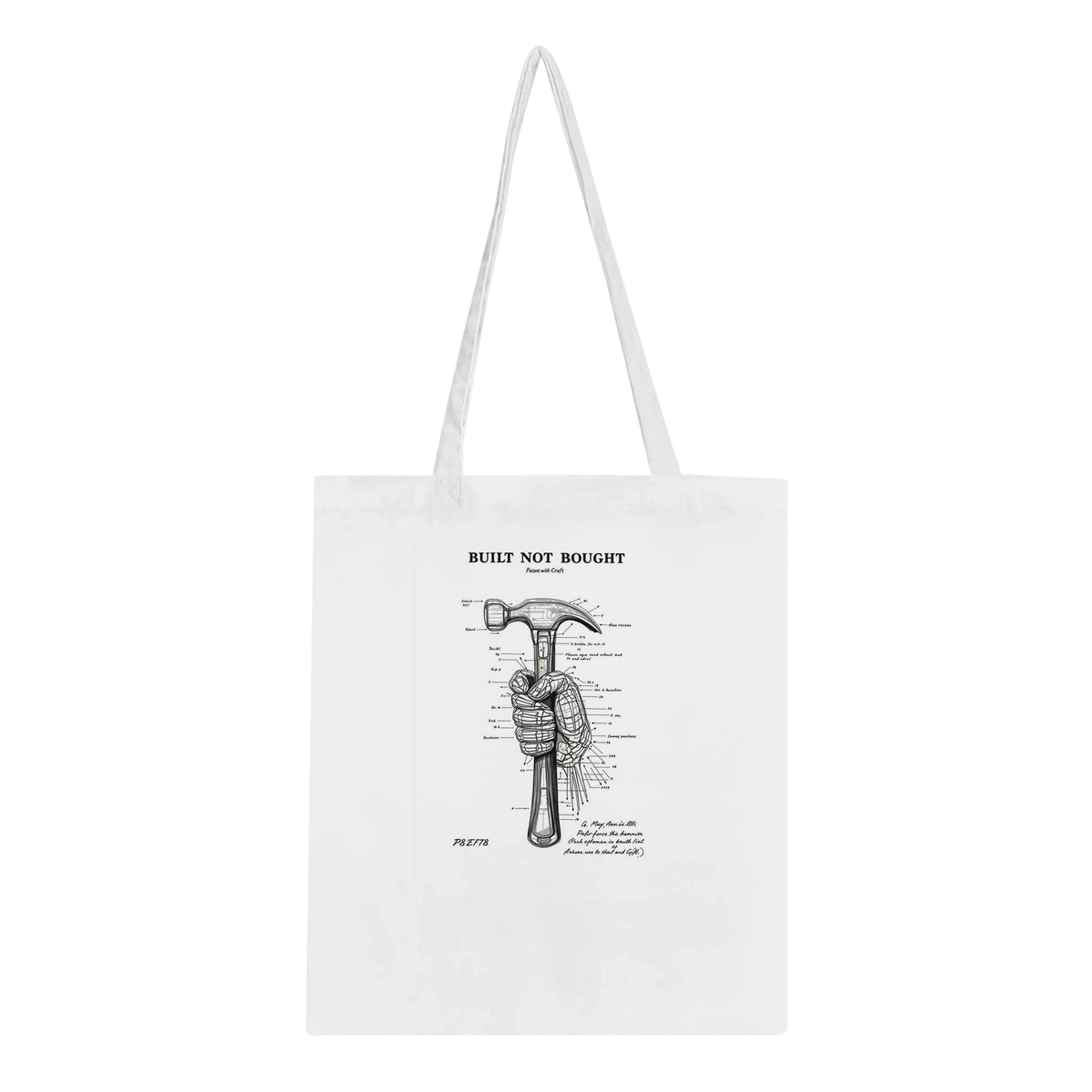 Tradesperson Built Not Bought Tote Bag Cotton Shopper UK - Wild Thread Co