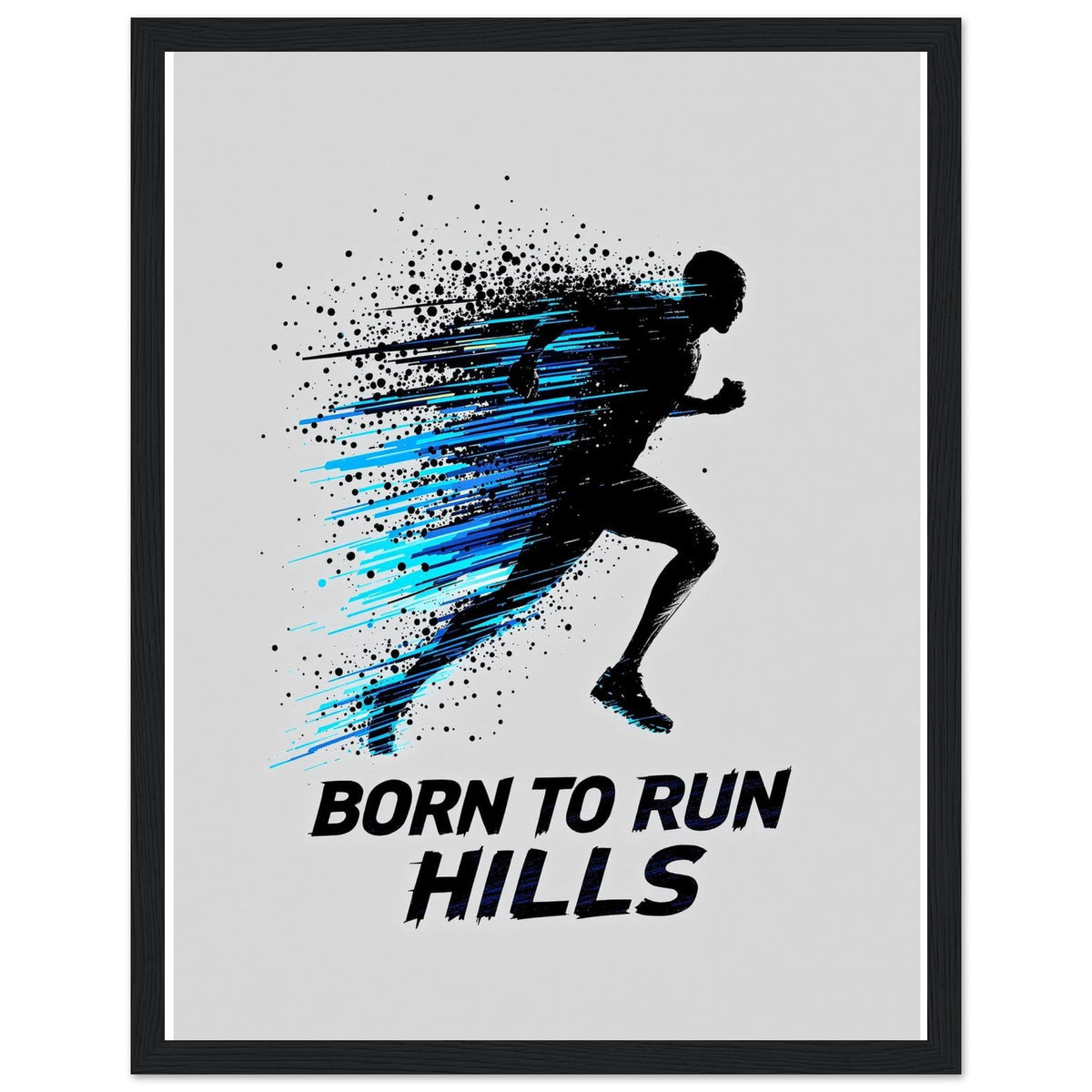 Trail Running Dark Energy Framed Print Wall Art Ready to Hang UK - Wild Thread Co