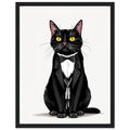 Tuxedo Cat Gentleman Art Wall Art Ready to Hang UK Framed Print t — Framed Art Print | Wild Thread Co UK
