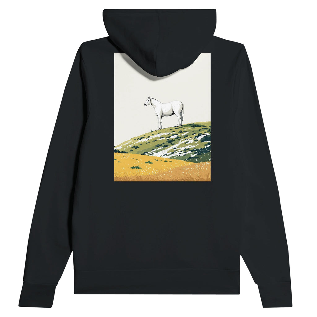 Uffington White Horse Hoodie | Ancient Britain Gift | Navy Unisex Hoodie - Wild Thread Co