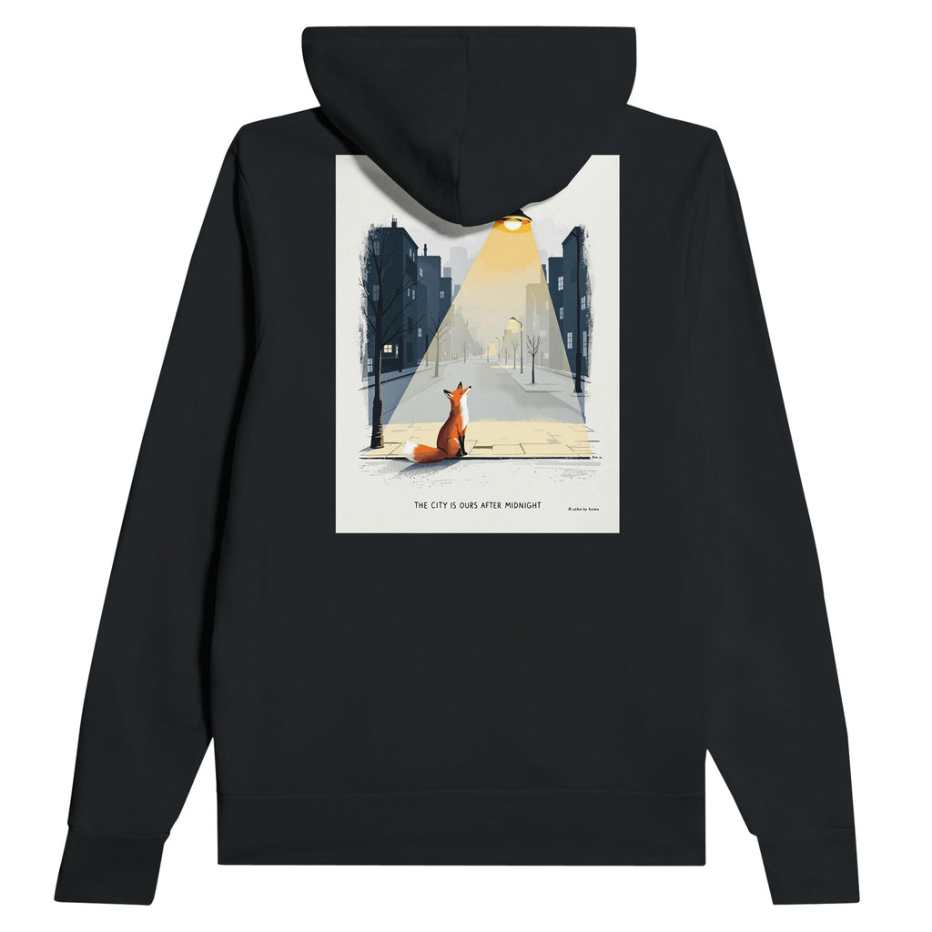 Urban Fox Night Hoodie | Fox Lover Gift UK | Streetlight Design - Wild Thread Co