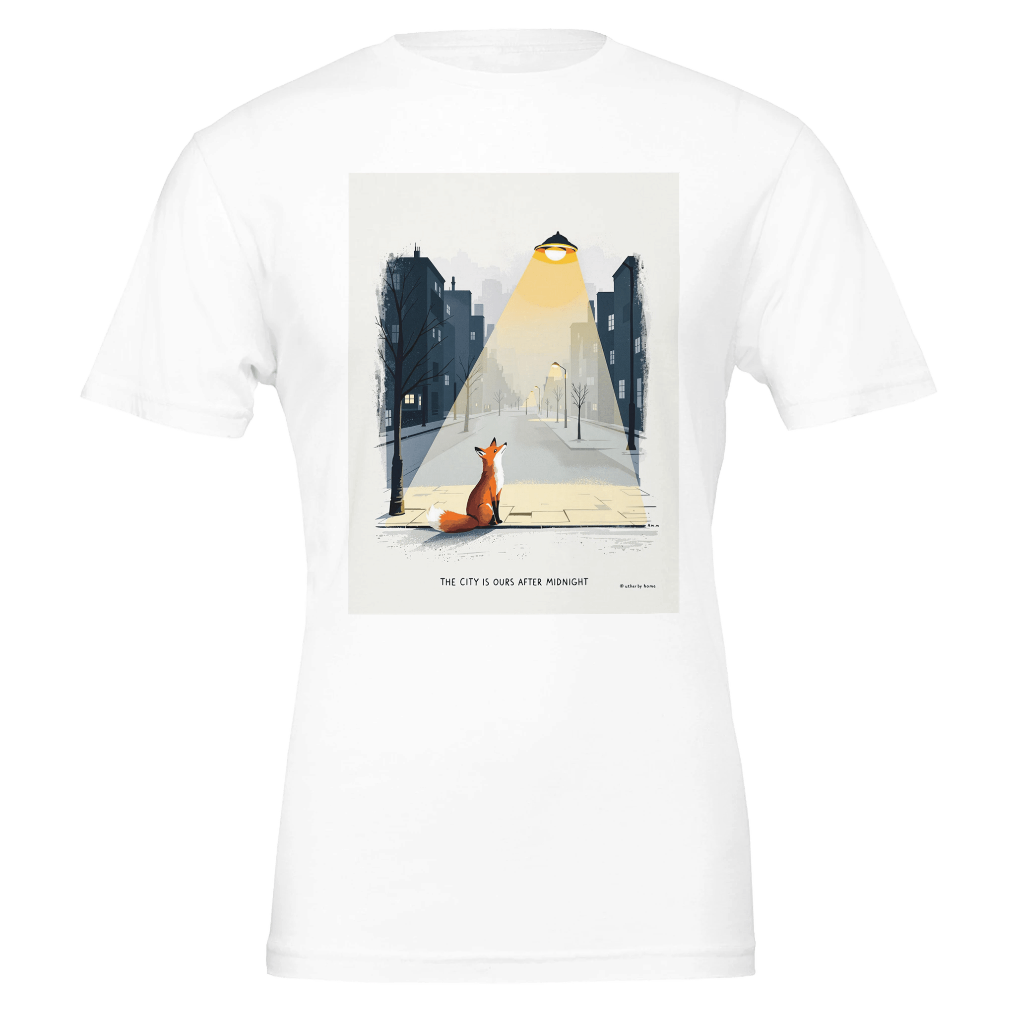 Urban Fox Night T-Shirt | Fox Lover Gift UK | Streetlight Design - Wild Thread Co