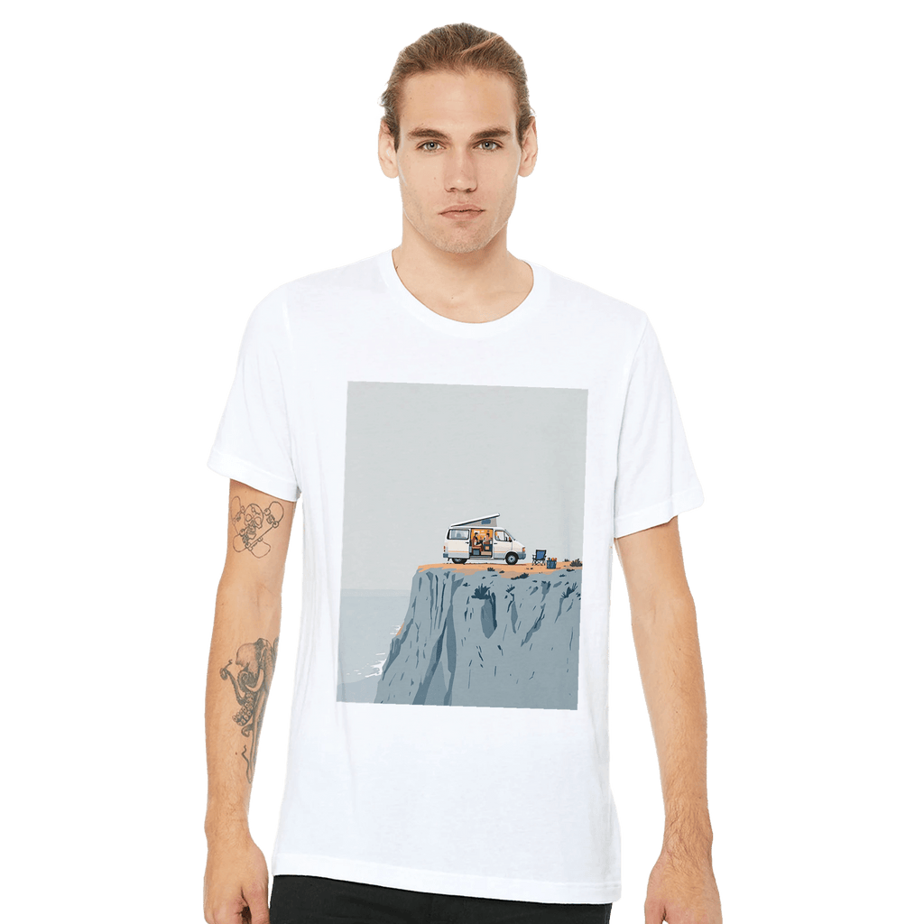 Van Life Tee | The Long Way Round Clifftop Camping T-Shirt - Wild Thread Co