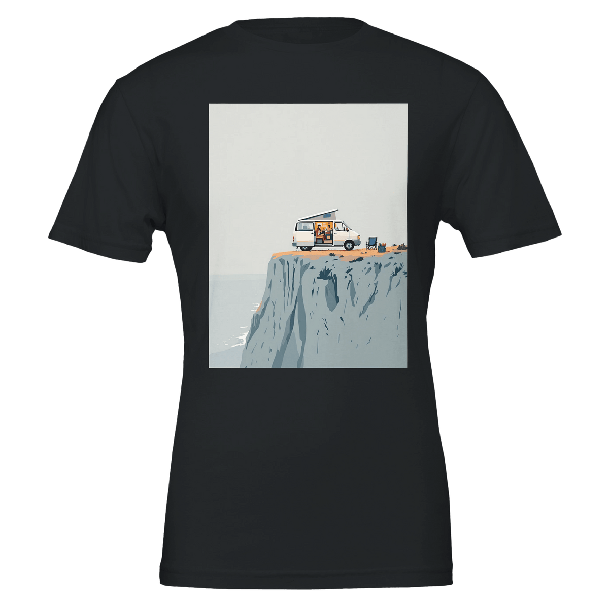 Van Life Tee | The Long Way Round Clifftop Camping T-Shirt - Wild Thread Co