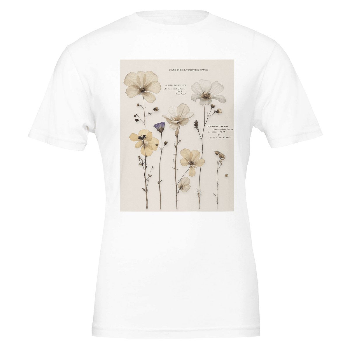 Victorian Pressed Flower Botanical Tee | Dark Academia Cottagecore Shirt - Wild Thread Co