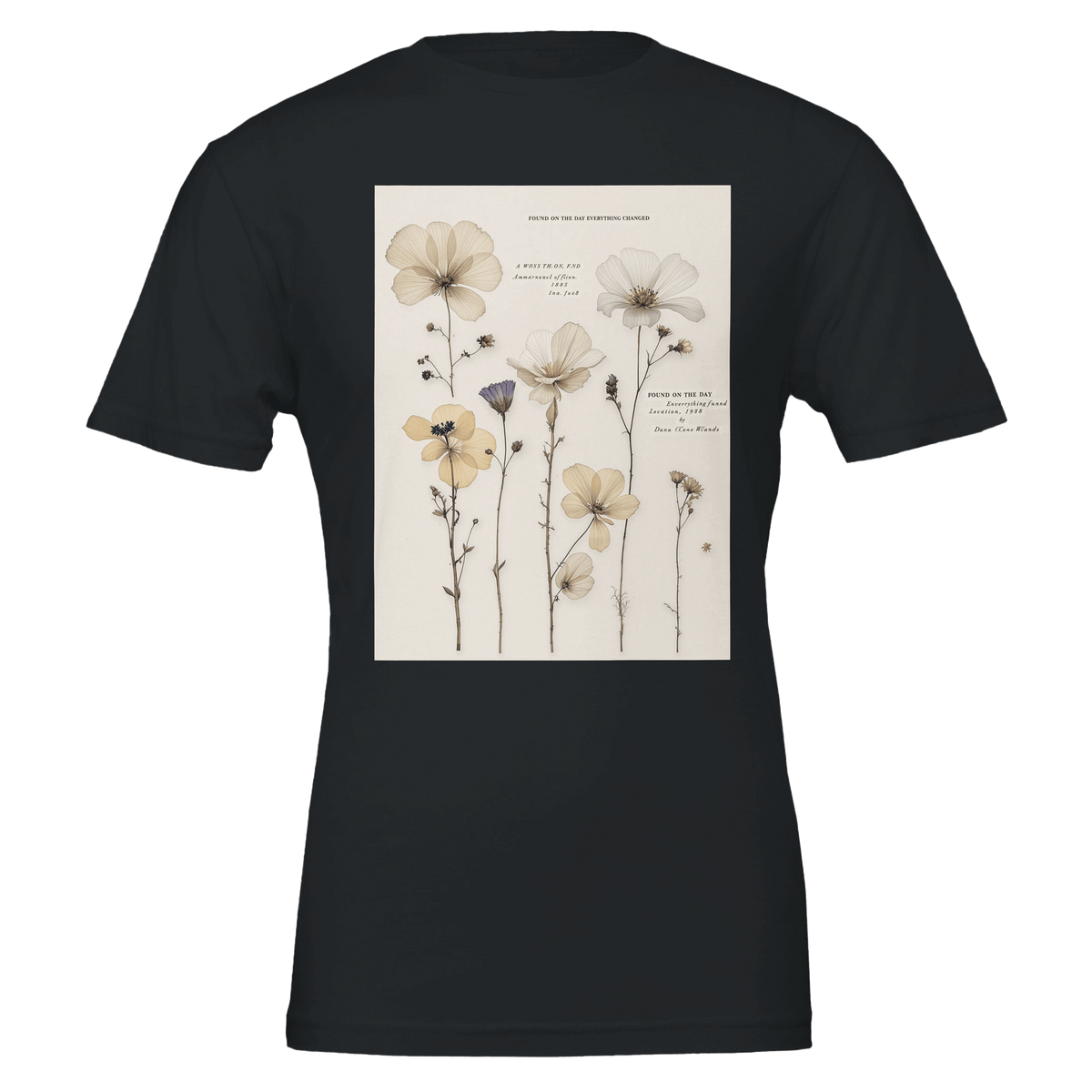 Victorian Pressed Flower Botanical Tee | Dark Academia Cottagecore Shirt - Wild Thread Co