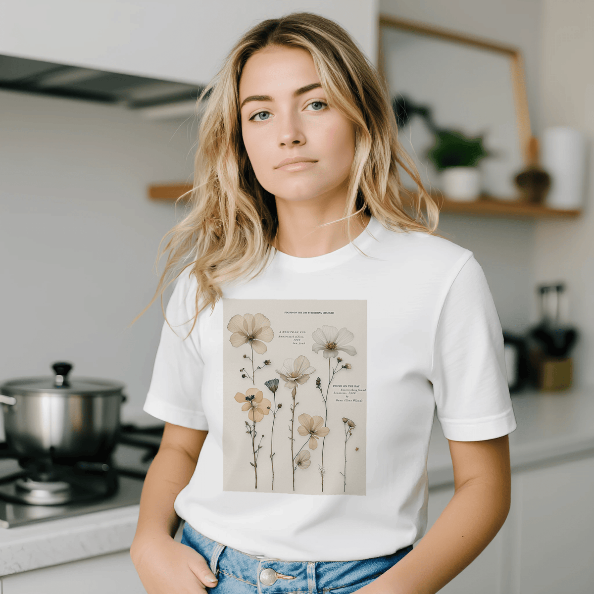 Victorian Pressed Flower Botanical Tee | Dark Academia Cottagecore Shirt - Wild Thread Co