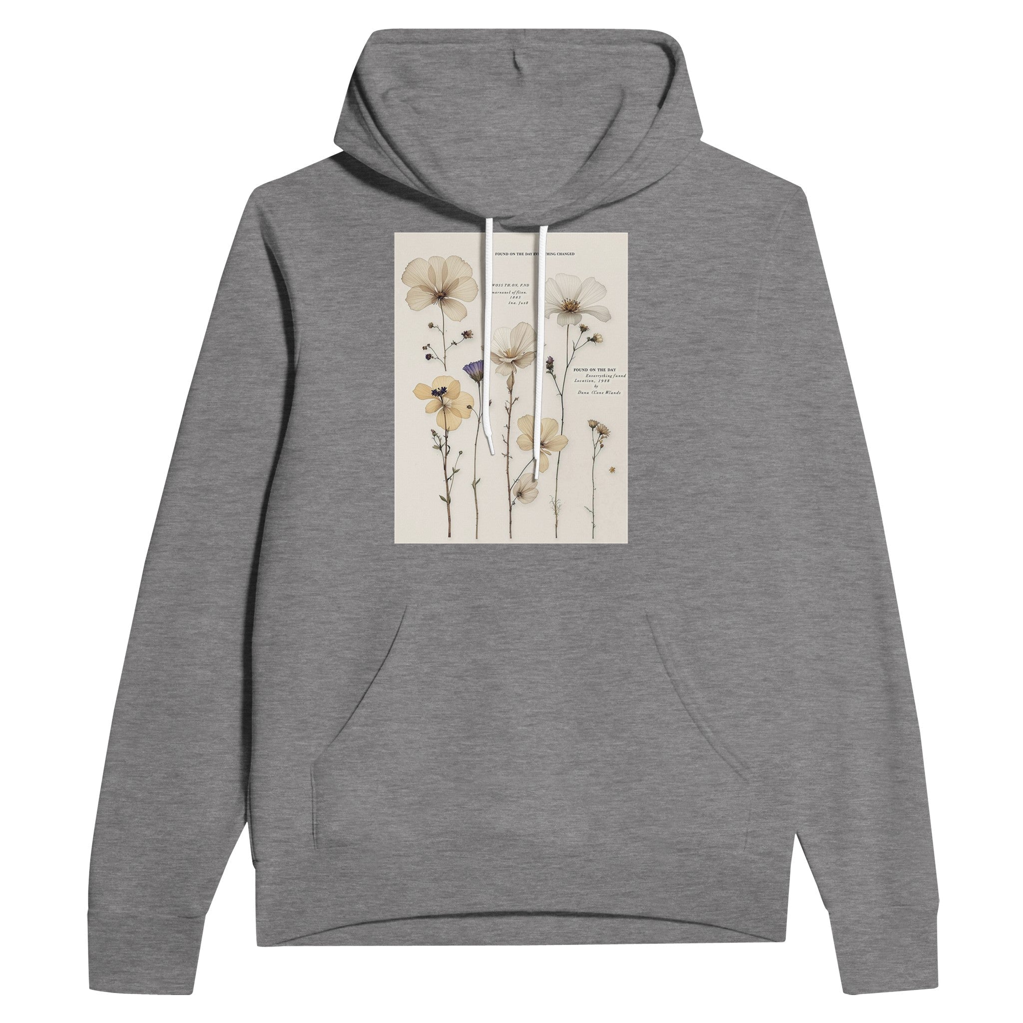Victorian Pressed Flower Navy Hoodie | Dark Academia Botanical Hoodie - Wild Thread Co