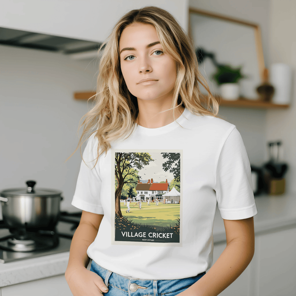 Village Cricket T-Shirt | British Summer Gift | Unisex Tee - Wild Thread Co