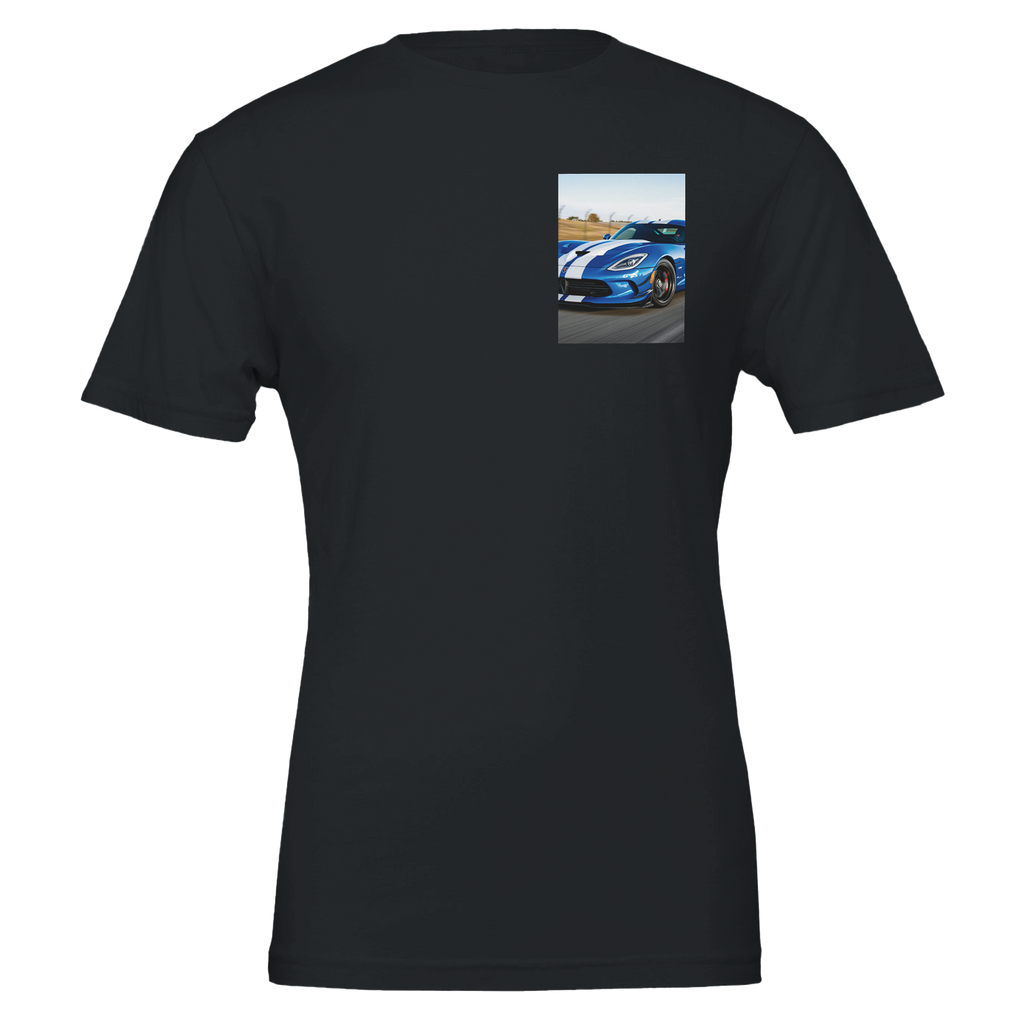 Viper Gts Blue Stripe T-Shirt — detail view | Wild Thread Co