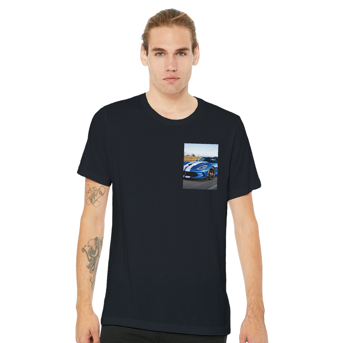 Viper Gts Blue Stripe | T-Shirt | Garage Workshop Wall Art - Wild Thread Co