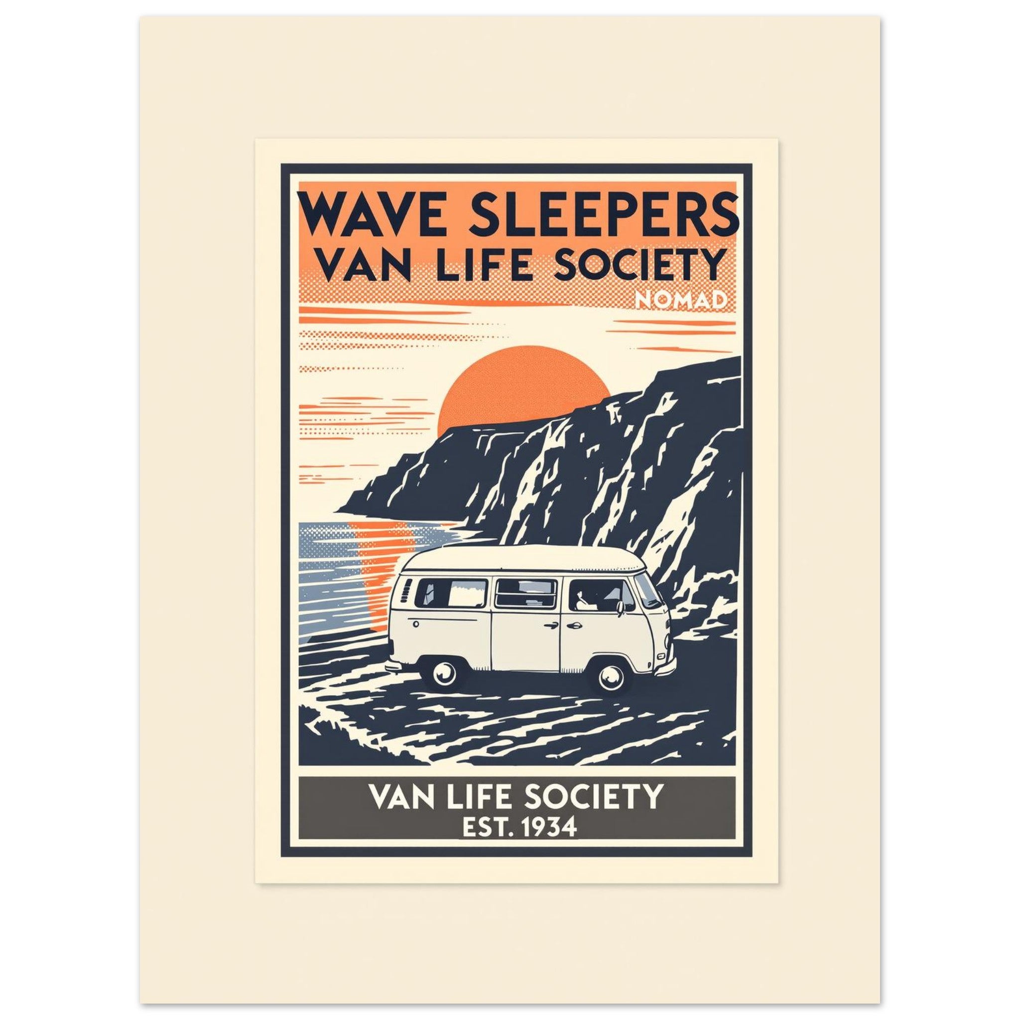 Wave Sleepers Vintage Travel Art Print Art Print — detail view | Wild Thread Co