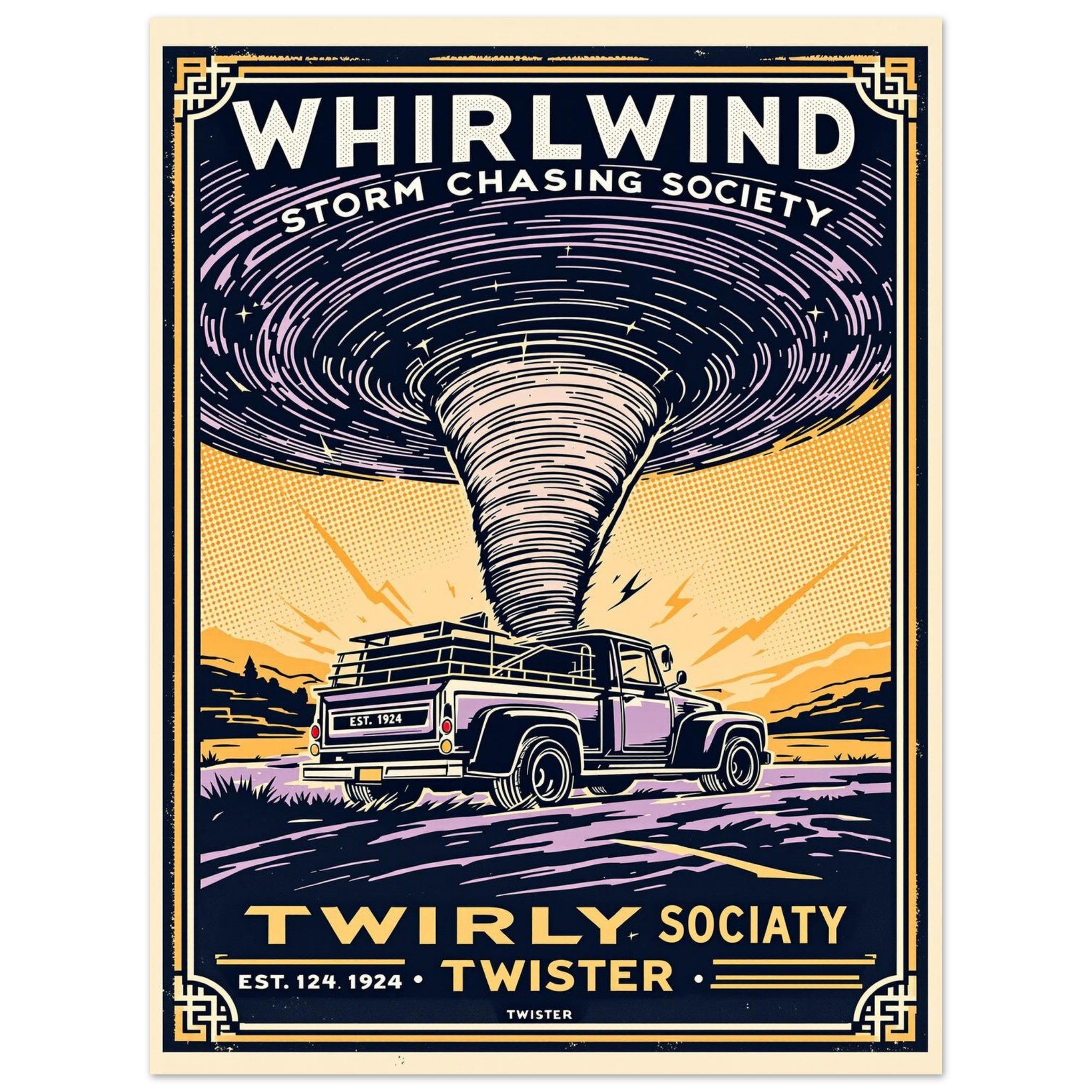 Whirlwind Vintage Travel Art Wall Art UK Art Print Poster Wall Art UK UK Gift Art Print — detail view | Wild Thread Co