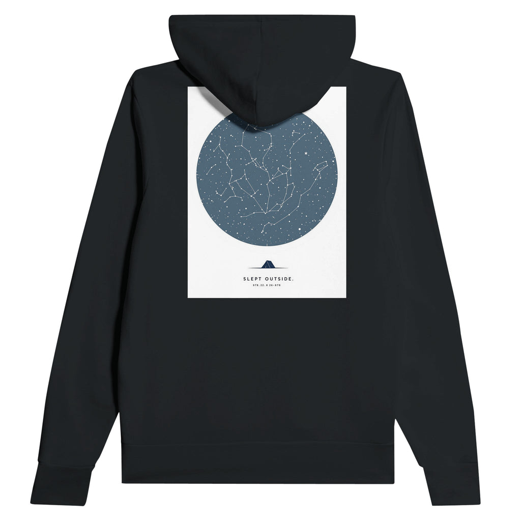 Wild Camping Hoodie | Star Chart Constellation Map Navy Hoodie | Bivouac Gift - Wild Thread Co