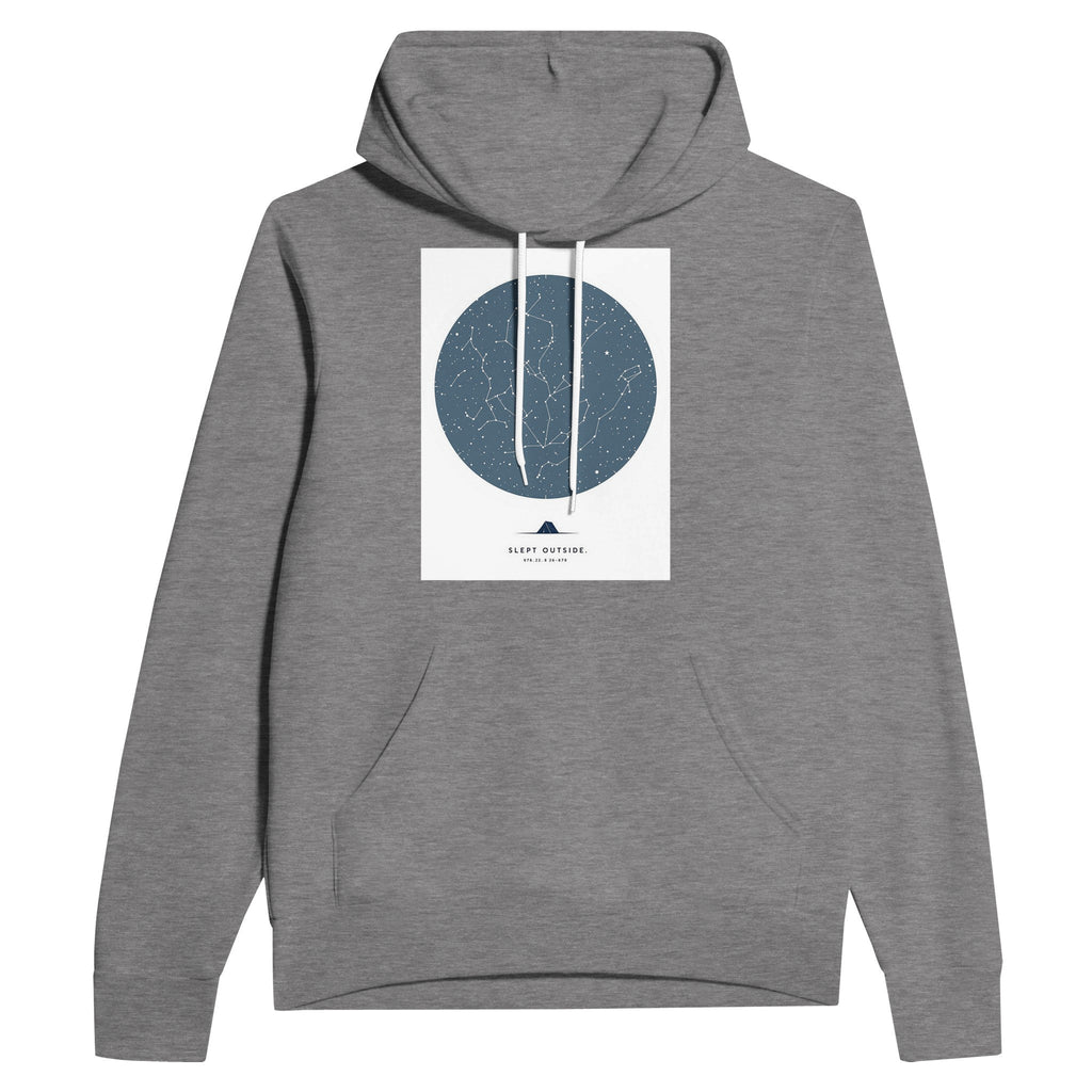 Wild Camping Hoodie | Star Chart Constellation Map Navy Hoodie | Bivouac Gift - Wild Thread Co