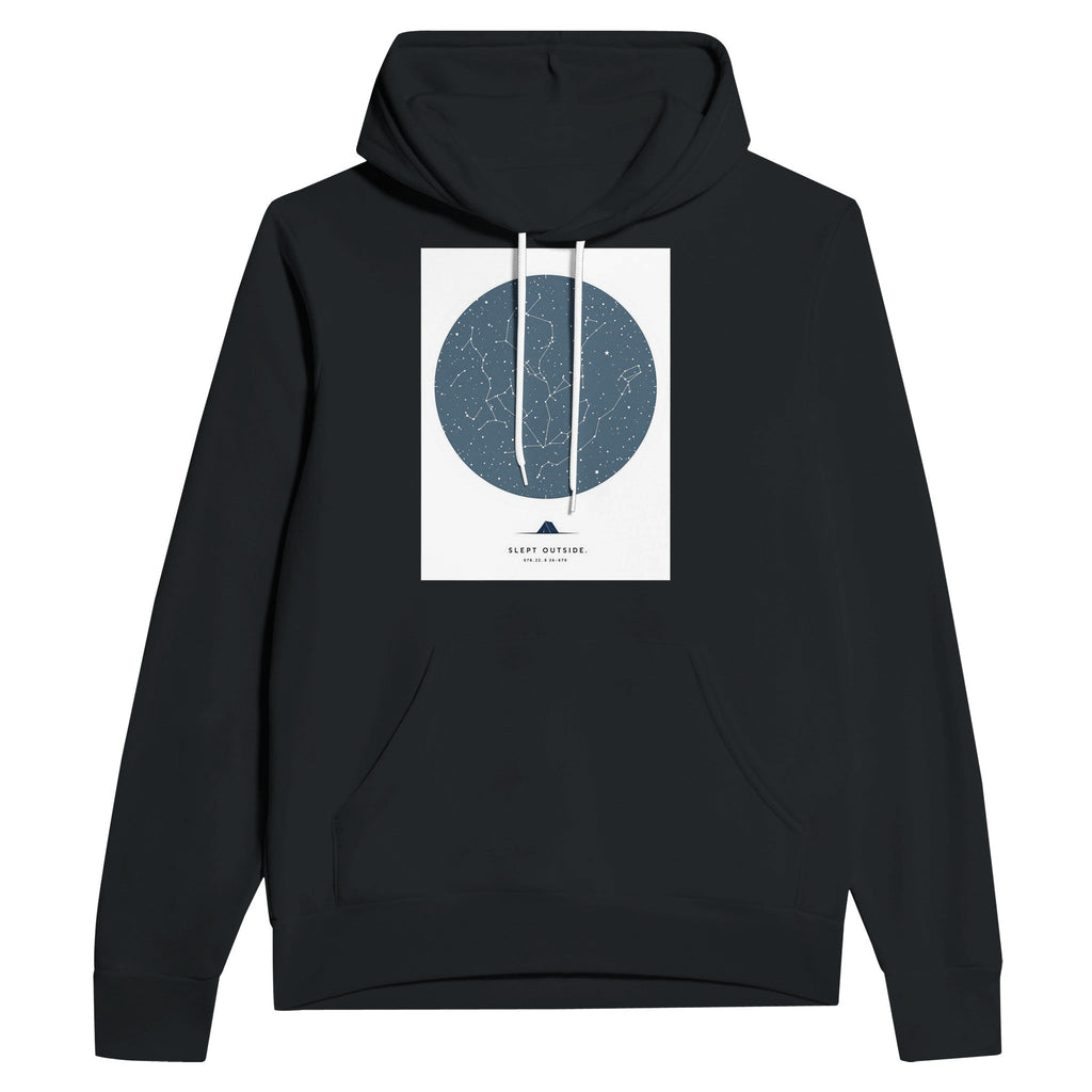 Wild Camping Hoodie | Star Chart Constellation Map Navy Hoodie | Bivouac Gift - Wild Thread Co