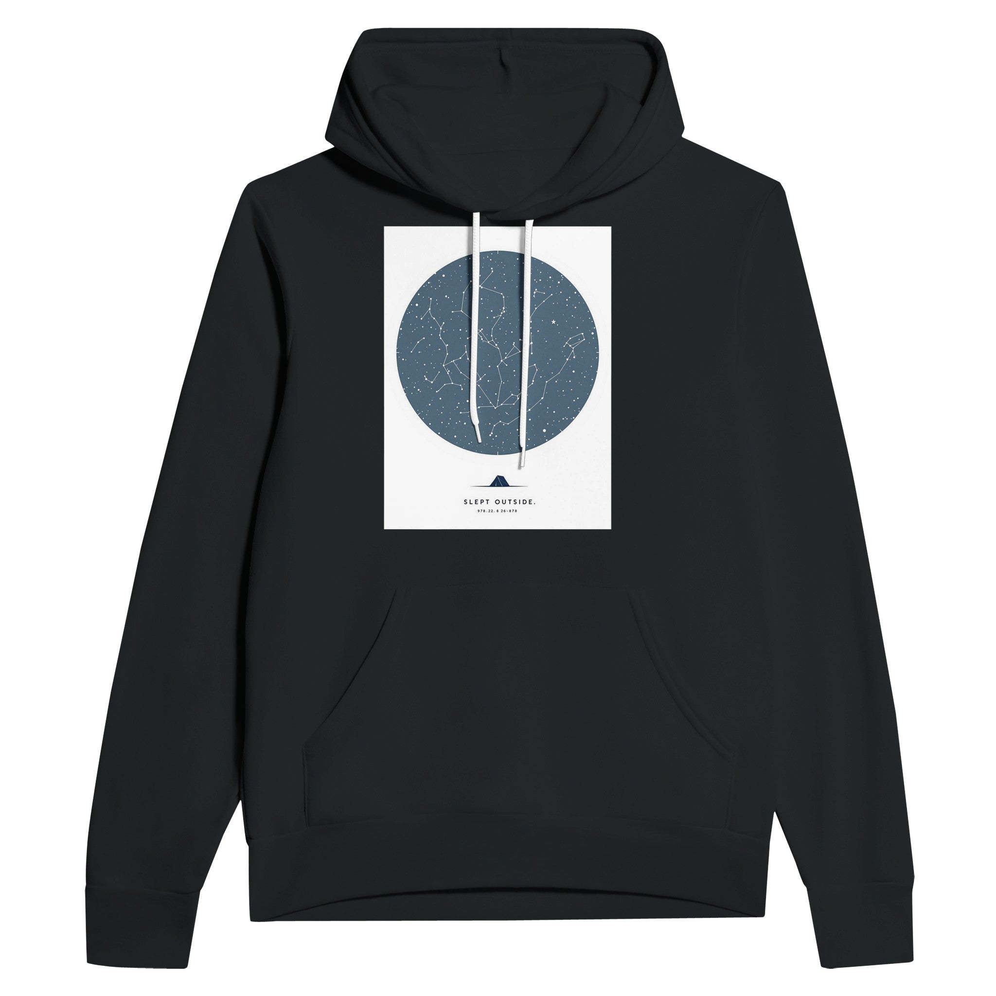 Wild Camping Hoodie | Star Chart Constellation Map Navy Hoodie | Bivouac Gift - Wild Thread Co