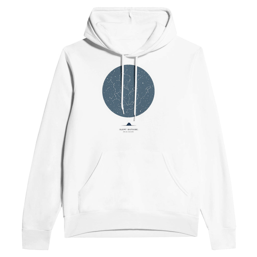 Wild Camping Hoodie | Star Chart Constellation Map Navy Hoodie | Bivouac Gift - Wild Thread Co