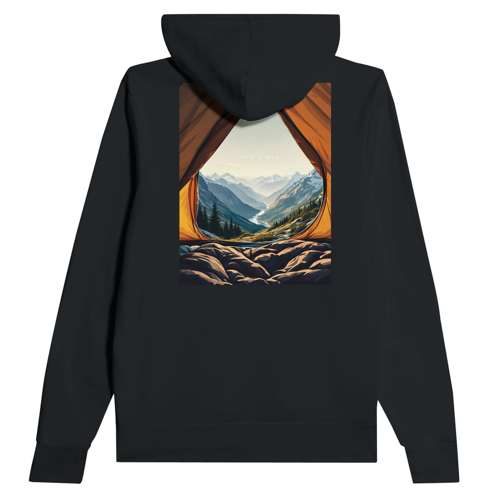 Wild Camping Mountain Morning Hoodie | Tent Doorway View Hoodie - Wild Thread Co