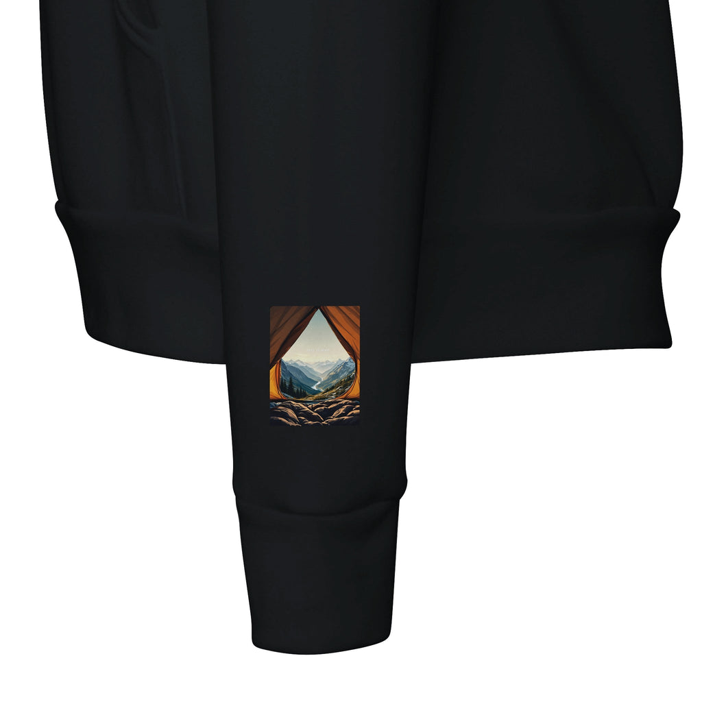 Wild Camping Mountain Morning Hoodie | Tent Doorway View Hoodie - Wild Thread Co