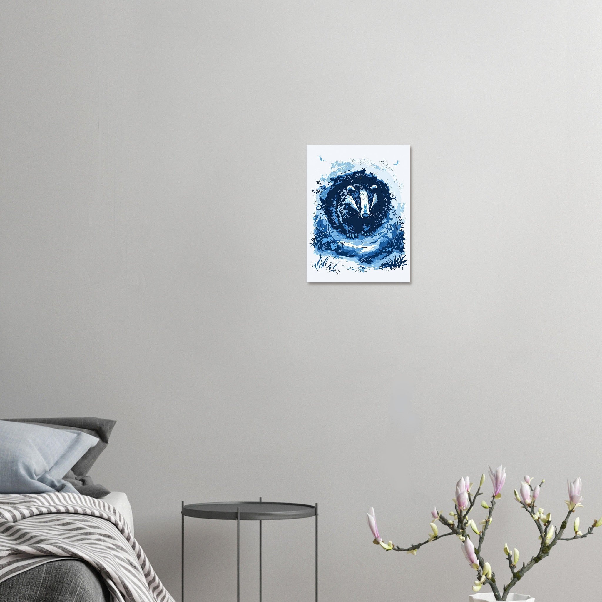 badger moonlight Art Wall Art UK Art Art Print Art Print — detail view | Wild Thread Co