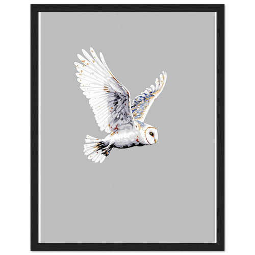 Barn Owl Flight Wall Art Ready to Hang UK — Framed Art Print | Wild Thread Co UK
