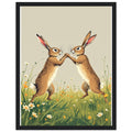 Hare Boxing Wall Art Ready to Hang UK — Framed Art Print | Wild Thread Co UK