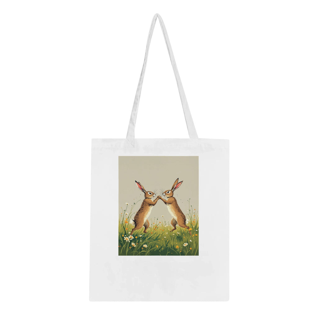 Hare Boxing Cotton Shopper UK Tote Bag — detail view | Wild Thread Co