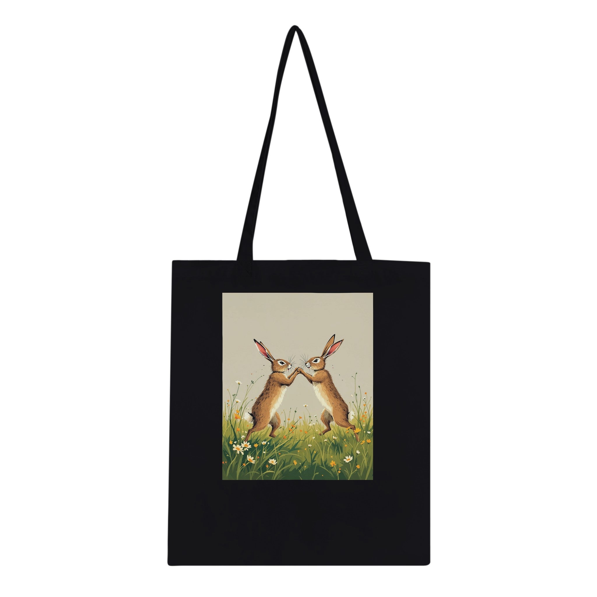 Hare Boxing Cotton Shopper UK Tote Bag — detail view | Wild Thread Co