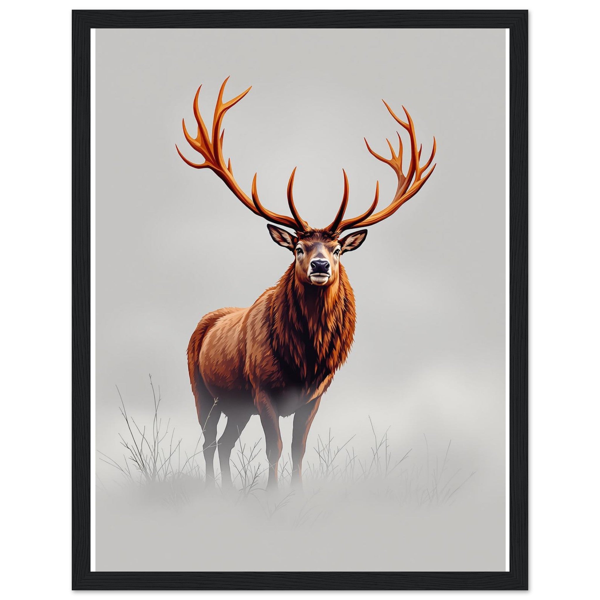 Deer Stag Antlers Framed Print Wall Art Ready to Hang UK — Framed Art Print | Wild Thread Co UK