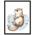 Otter Playing Wall Art Ready to Hang UK — Framed Art Print | Wild Thread Co UK