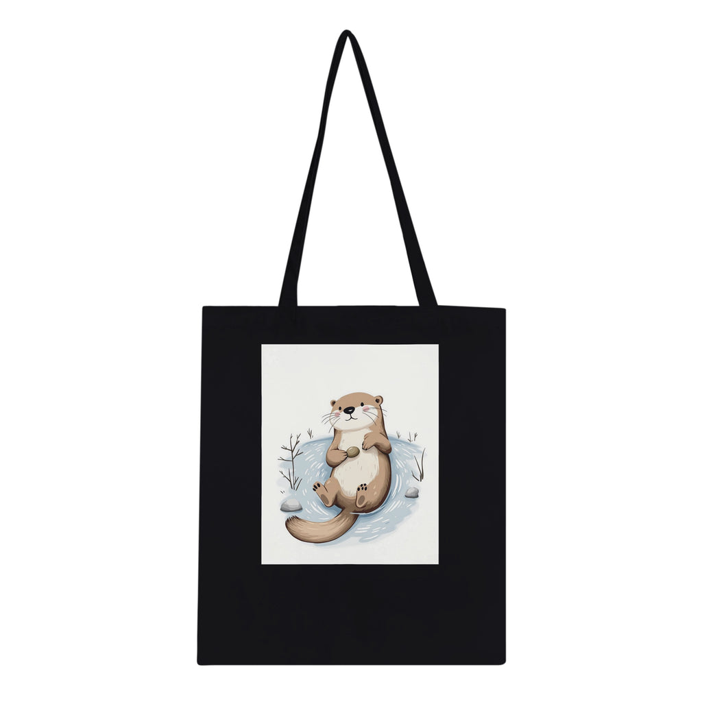 Otter Playing Cotton Shopper UK Tote Bag — detail view | Wild Thread Co