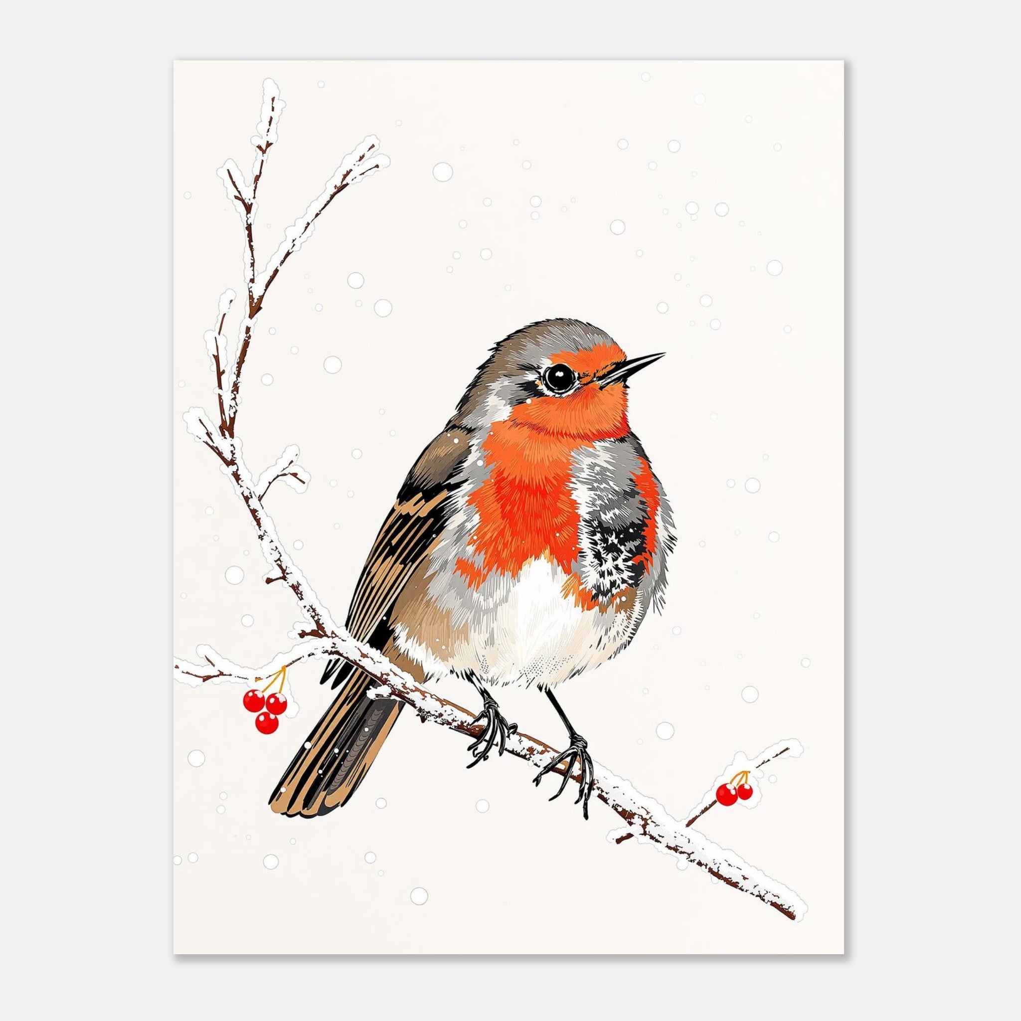 robin redbreast Art Wall Art UK Art Art Print Art Print — detail view | Wild Thread Co