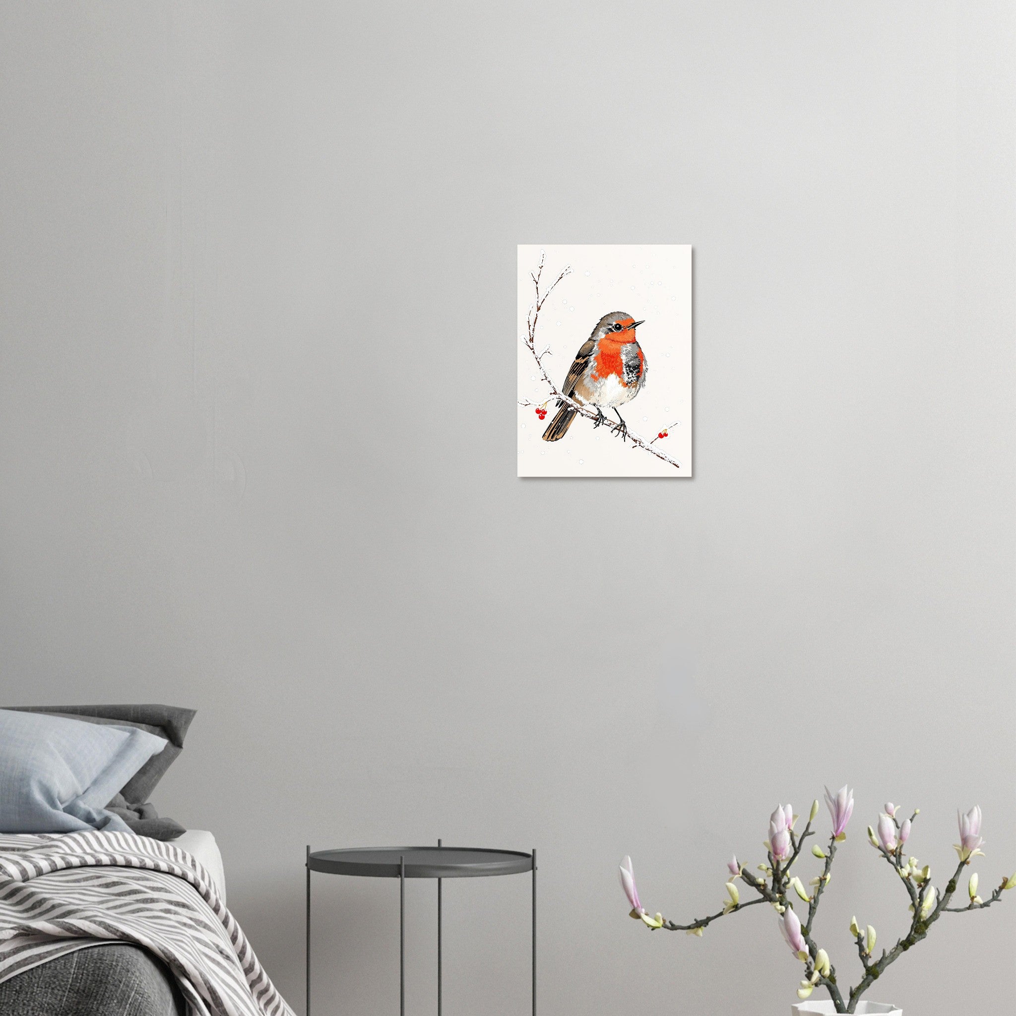 robin redbreast Art Wall Art UK Art Art Print Art Print — detail view | Wild Thread Co