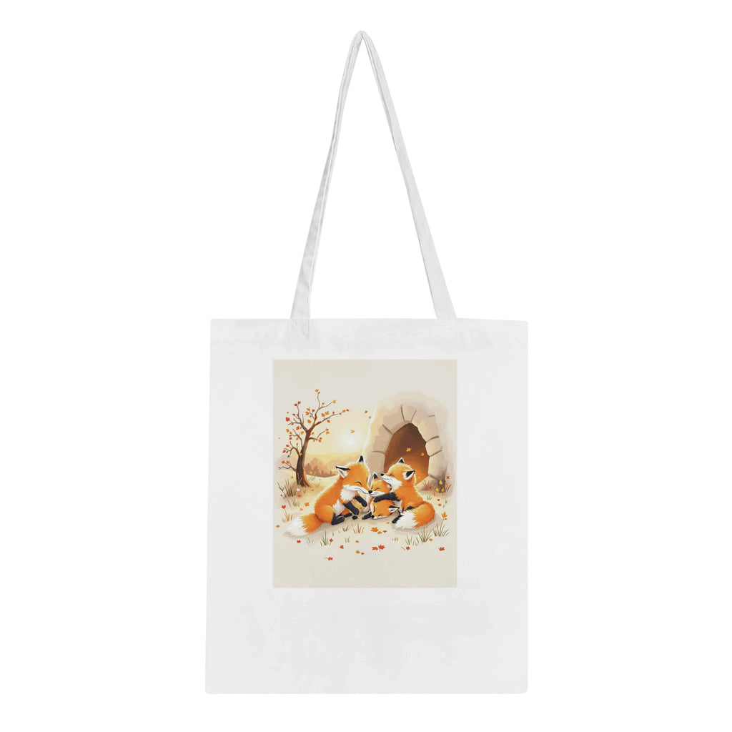 Fox Cubs Playing Cotton Shopper UK — Tote Bag | Wild Thread Co UK