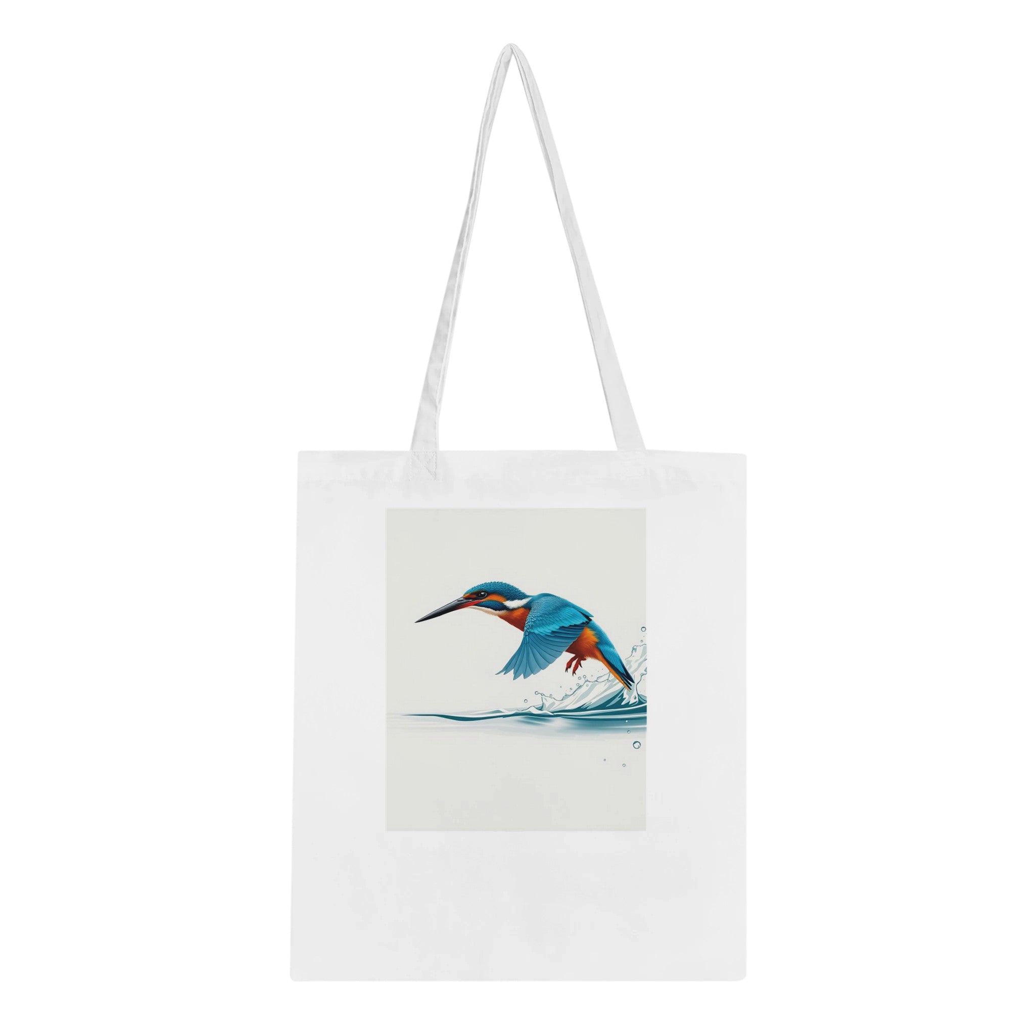 Kingfisher Dive Cotton Shopper UK Tote Bag — detail view | Wild Thread Co