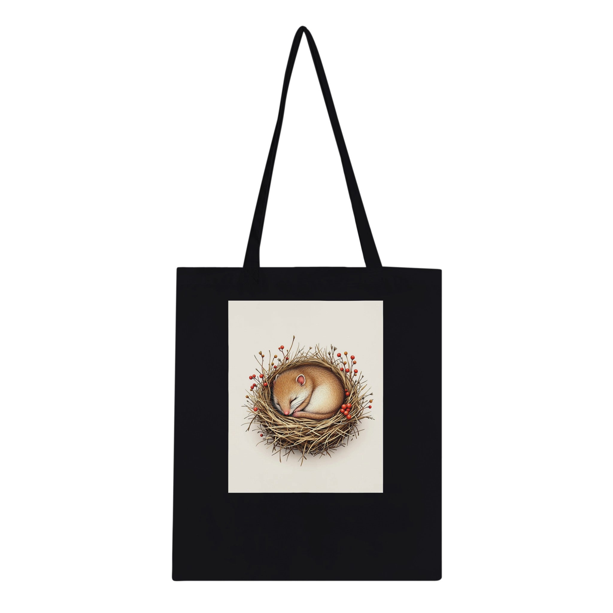 Dormouse Sleeping Cotton Shopper UK Tote Bag — detail view | Wild Thread Co