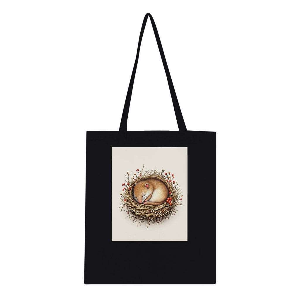 Dormouse Sleeping Cotton Shopper UK Tote Bag — detail view | Wild Thread Co