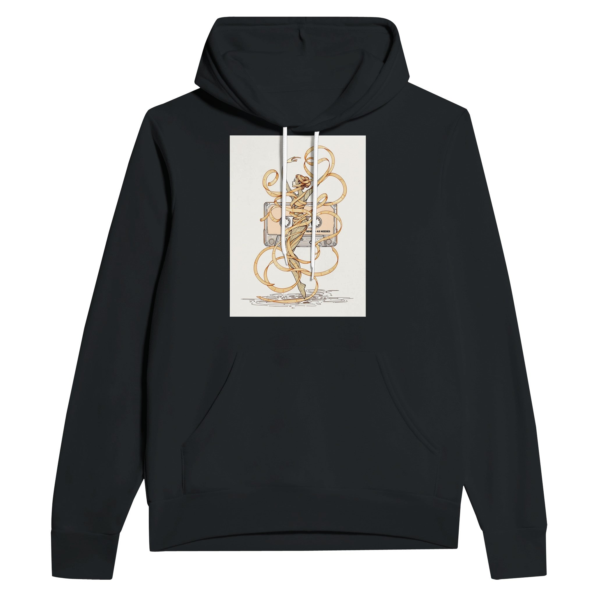 Y2K Cassette Tape Dancer Navy Hoodie | Retro Music Gift Hoodie - Wild Thread Co