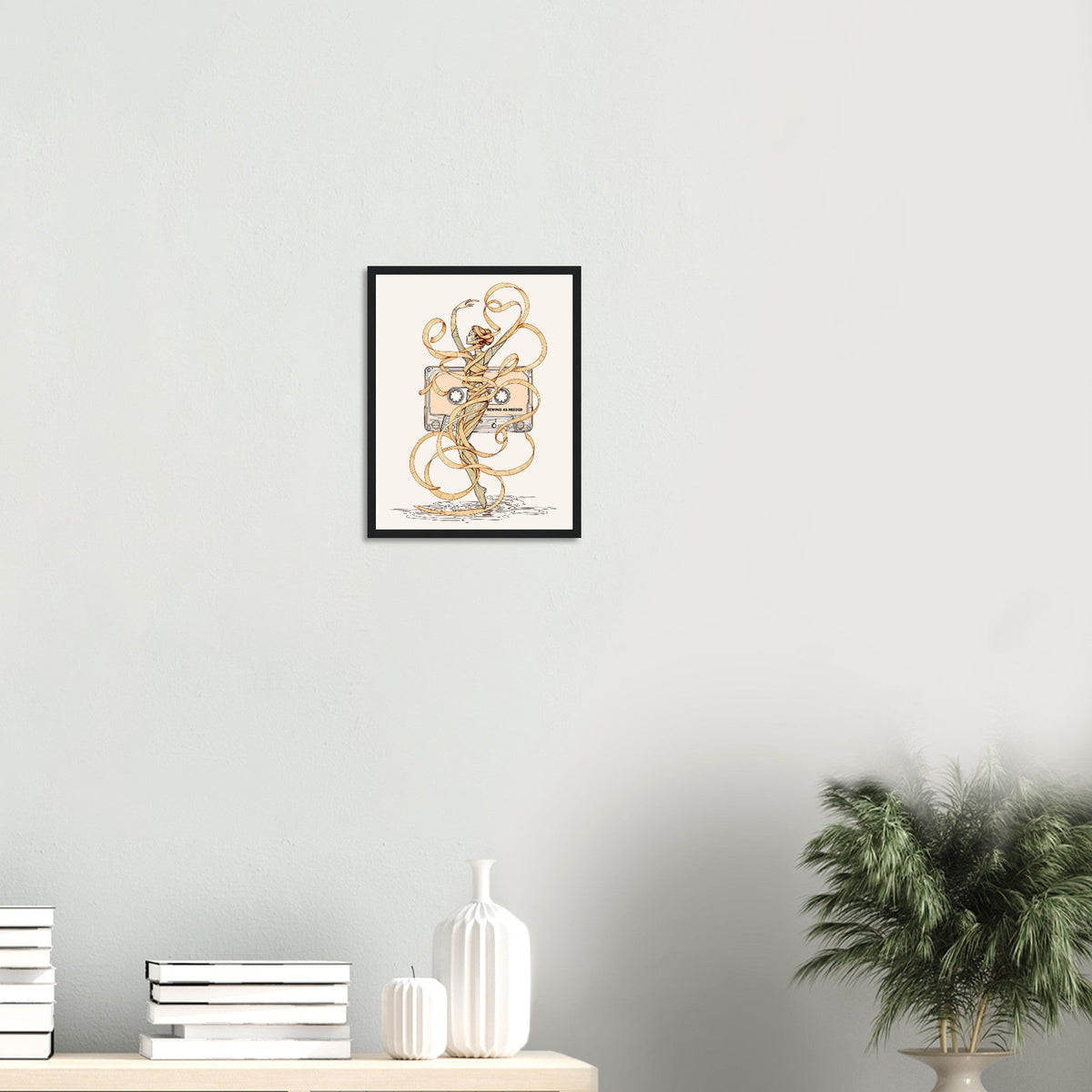 Y2k Cassette Tape Framed Print Wall Art Ready to Hang UK - Wild Thread Co