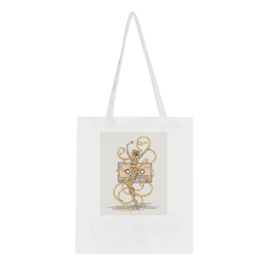 Y2k Cassette Tape Tote Bag Cotton Shopper UK | Retro Gift - Wild Thread Co
