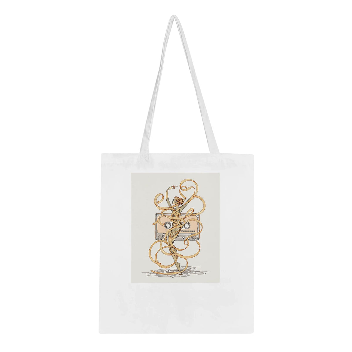 Y2k Cassette Tape Tote Bag Cotton Shopper UK | Retro Gift - Wild Thread Co